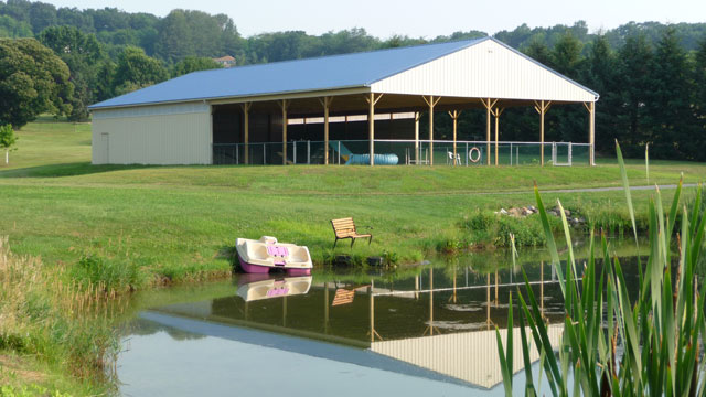 Finished Pavilion with Fence and Grass