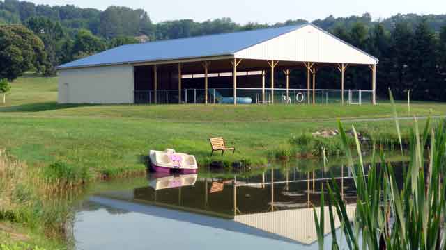 Pavilion with grass, fihished and passed final inspection