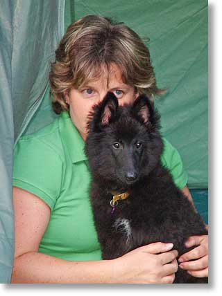 Close up of Ali and Bing in the tent